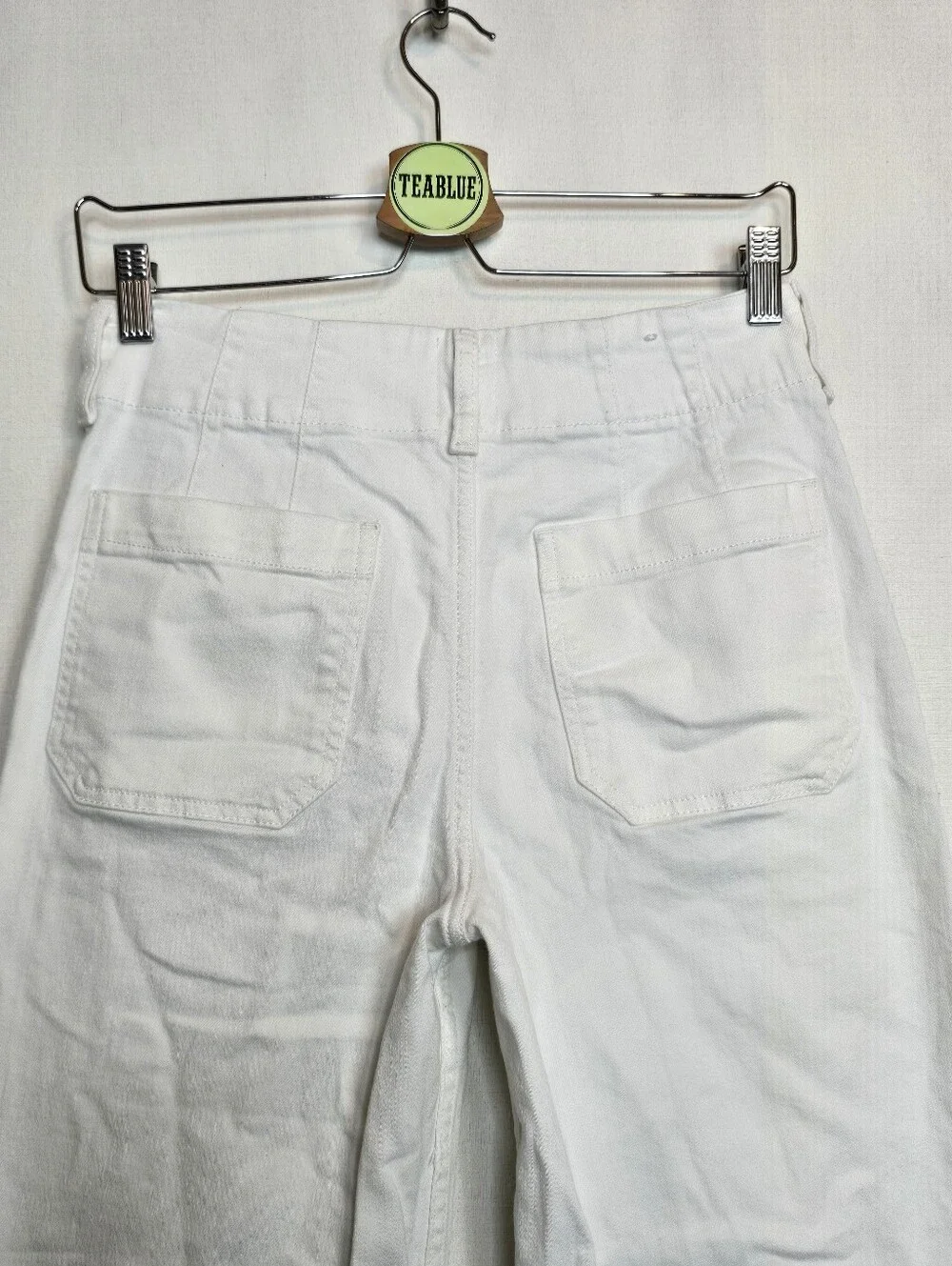 Anthropologie Maeve The Colette Full Length Wide-Leg Jeans White Size 26 Denim